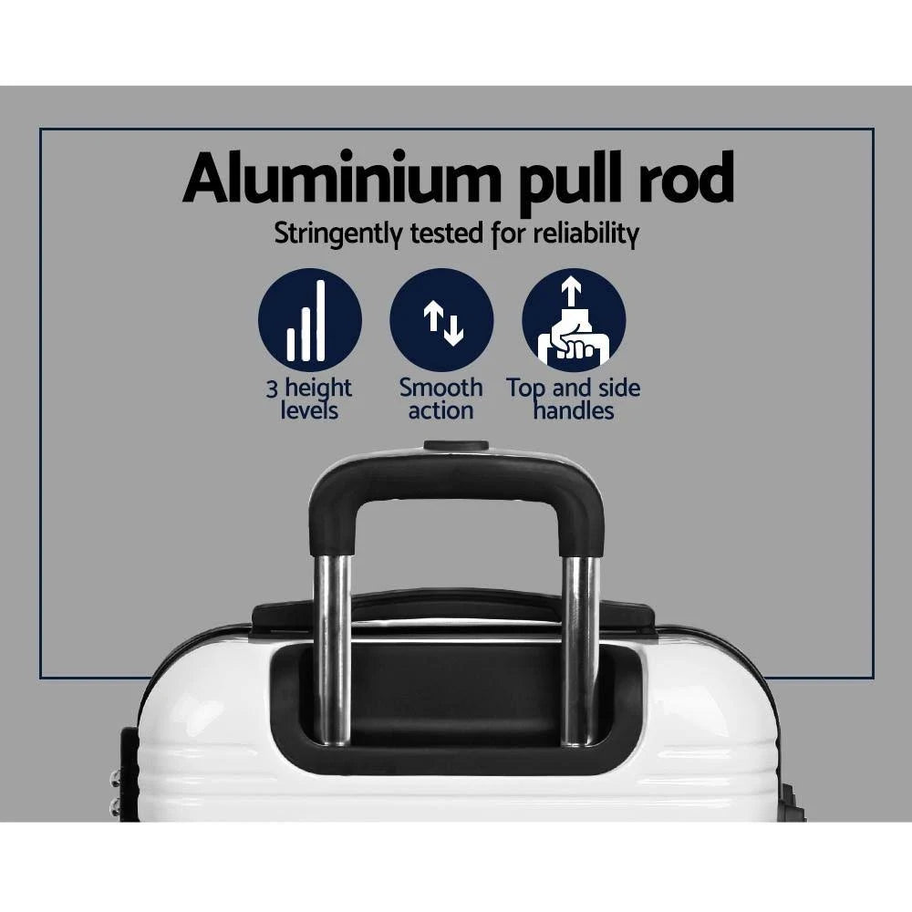 Lightweight Hard Suitcase Luggage Black & White H5074