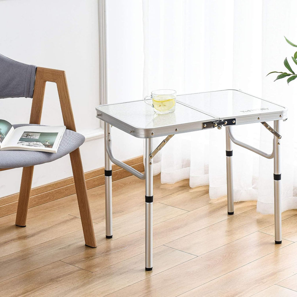 24''L x16''W Aluminum Folding Table with Adjustable Height Legs X107557