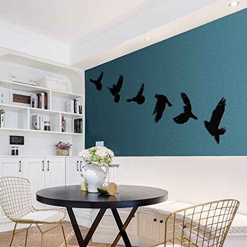 Black Birds Metal Wall Decor Set of 6 R398