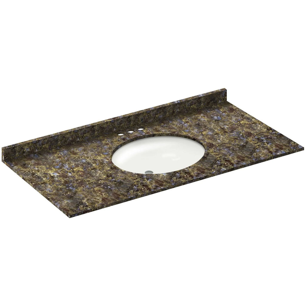 Blue 49W 22D Single Vanity Top with Backsplash R83645