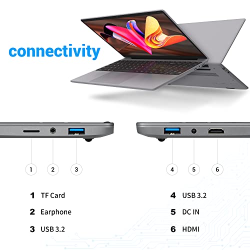 15.6 Inch Laptop Computer, Windows 11, 12GB RAM 512GB SSD, FHD IPS 1920x1200 Display, Celeron N5095 Quad-Core Processor P706