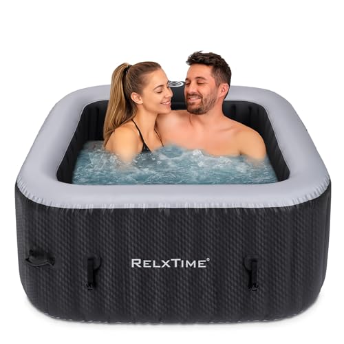 Black Inflatable Hot Tub 2-3 Person with Cover M6376