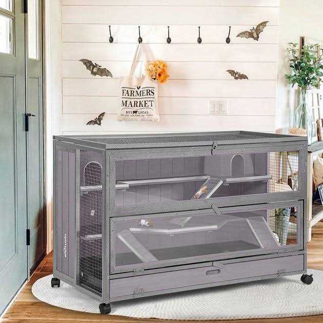 Wooden Hamster Cage Guinea Pig Cage with Iron Frame P290