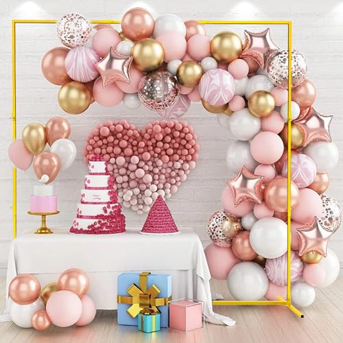 Square Metal Balloon Arch Stand Rectangle Arch Frame (6.6FT* 5.2FT Gold) K776079