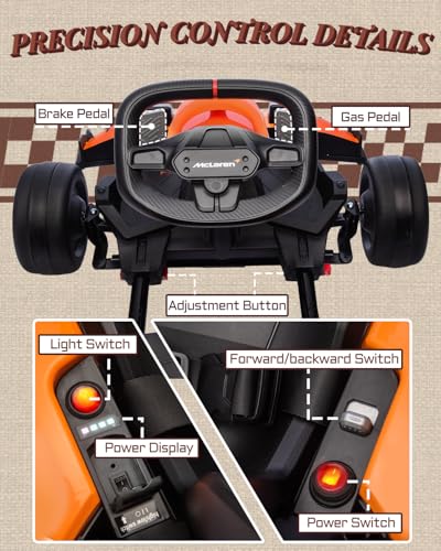 24V 7AH Electric Drift Kart with Adjustable Seat, 7.5 MPH 200W Motors D313