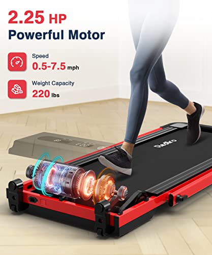 Under Desk Treadmill, 2 in 1 Motorized Portable Foldable Walking Pad with Remote Control M128685