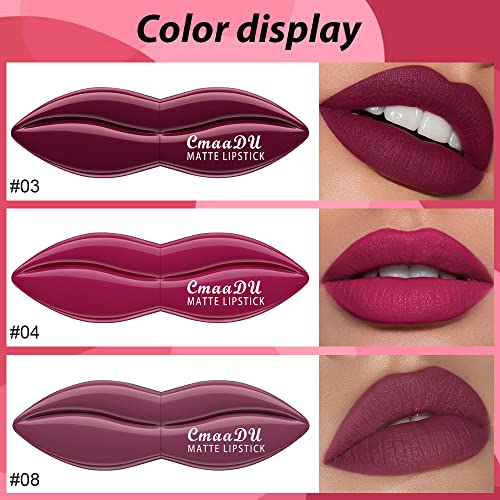 5Pcs Dark Light Bright Red Matte Lipstick Pack Sets M1462