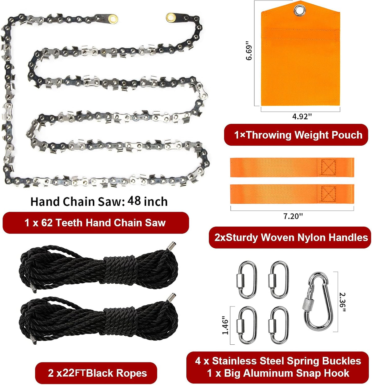 48 Inch High Limb Rope Saw with 44 Feet Rope Q6902