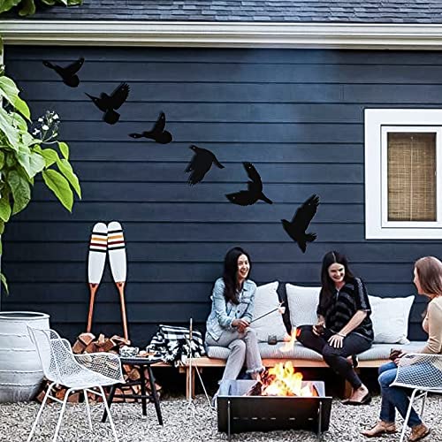Black Birds Metal Wall Decor Set of 6 R398