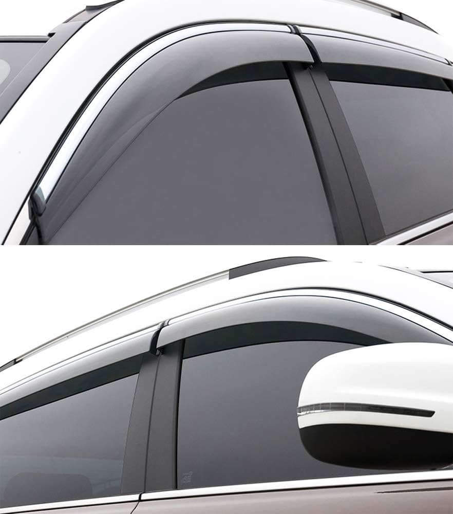 Car Window Visor Vent Shade Deflector Sun Rain Guards Pack of 2 F705