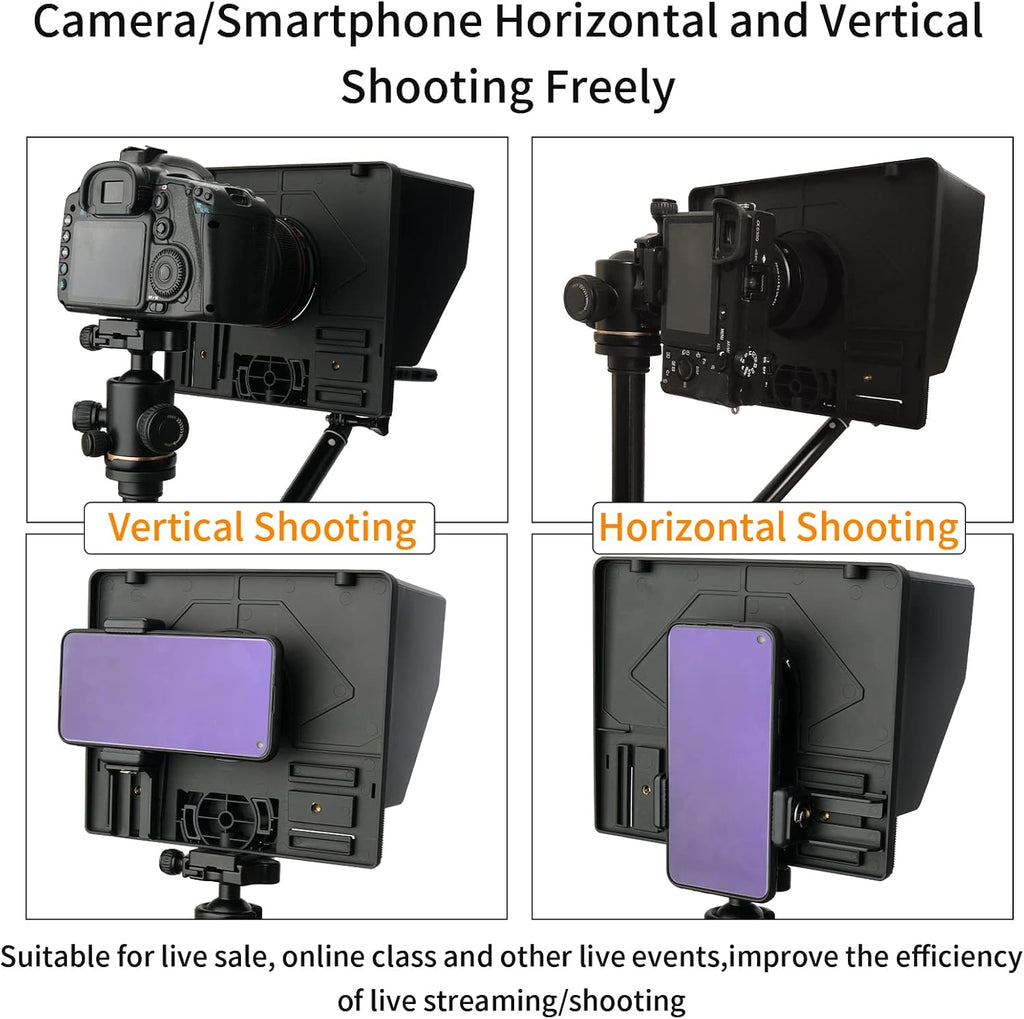 10 Folding Teleprompter for DSLR Smartphone and Tablet R6700
