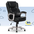 Black Bonded Leather Office Chair with Memory Foam W717