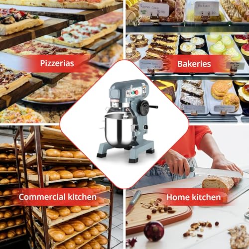 450W 10QT 3-Speed Stainless Steel Commercial Food Mixer V69764