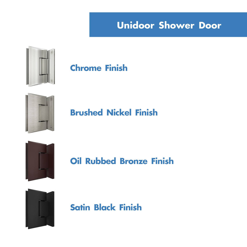 Satin Black Frameless Hinged Shower Door N521687