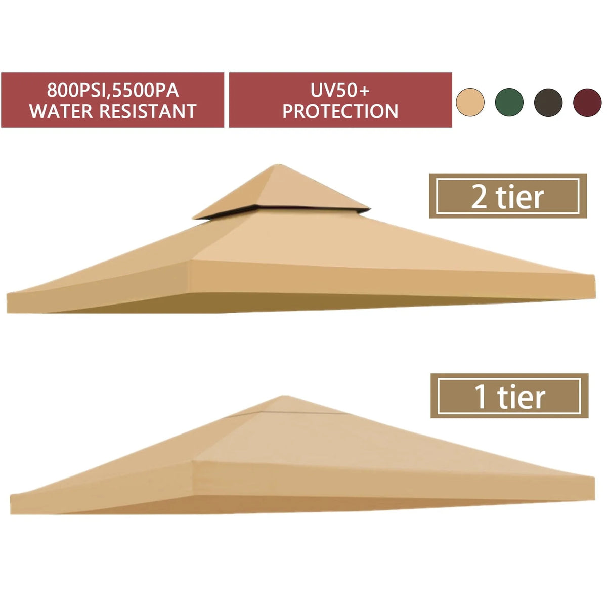 10FTx10FT Replacement Canopy Top Gazebo Tent Sunshade Cover Z9018