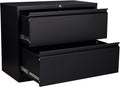 White 2 Drawer Metal Lateral File Cabinet with Lock Y805530