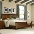 Solid Wood King Panel Bed in Cherry Brown D130