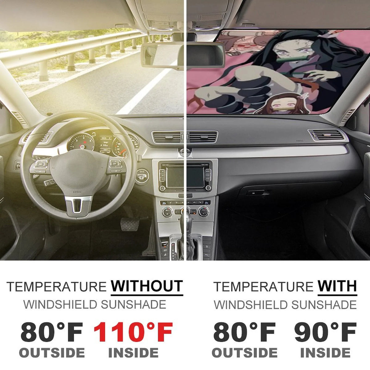 Foldable Reflective Car Windshield Sunshade P9133