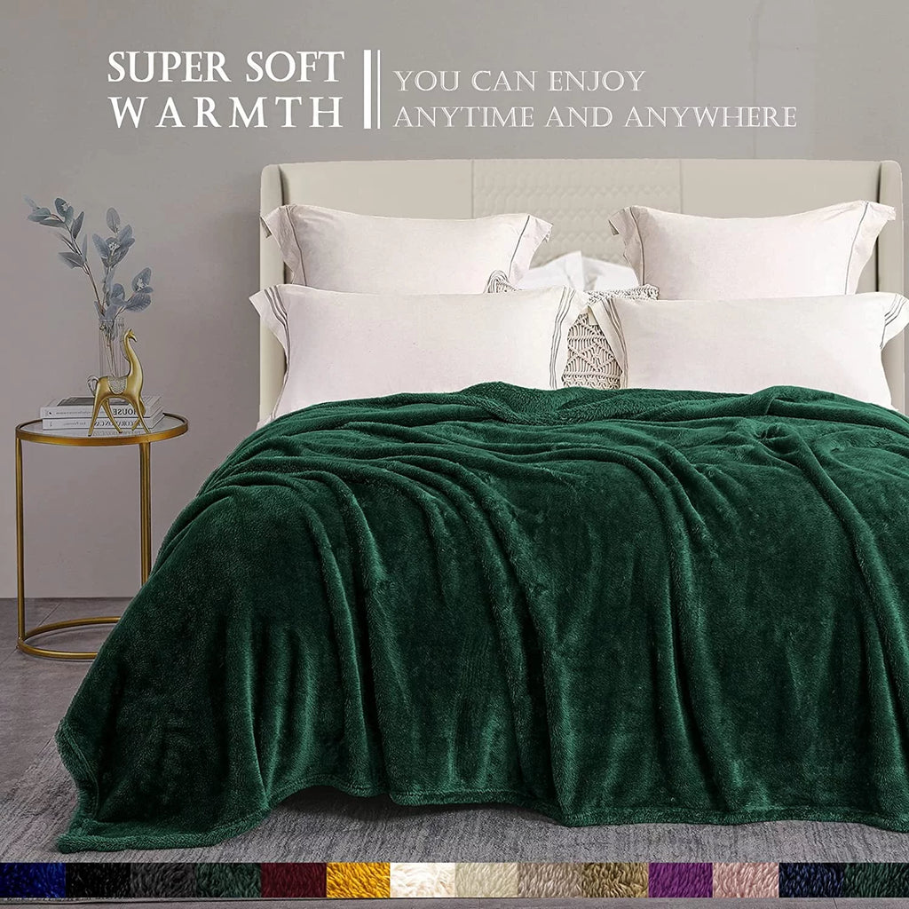 Twin Size Plush Fuzzy Fleece Bed Blanket D856850