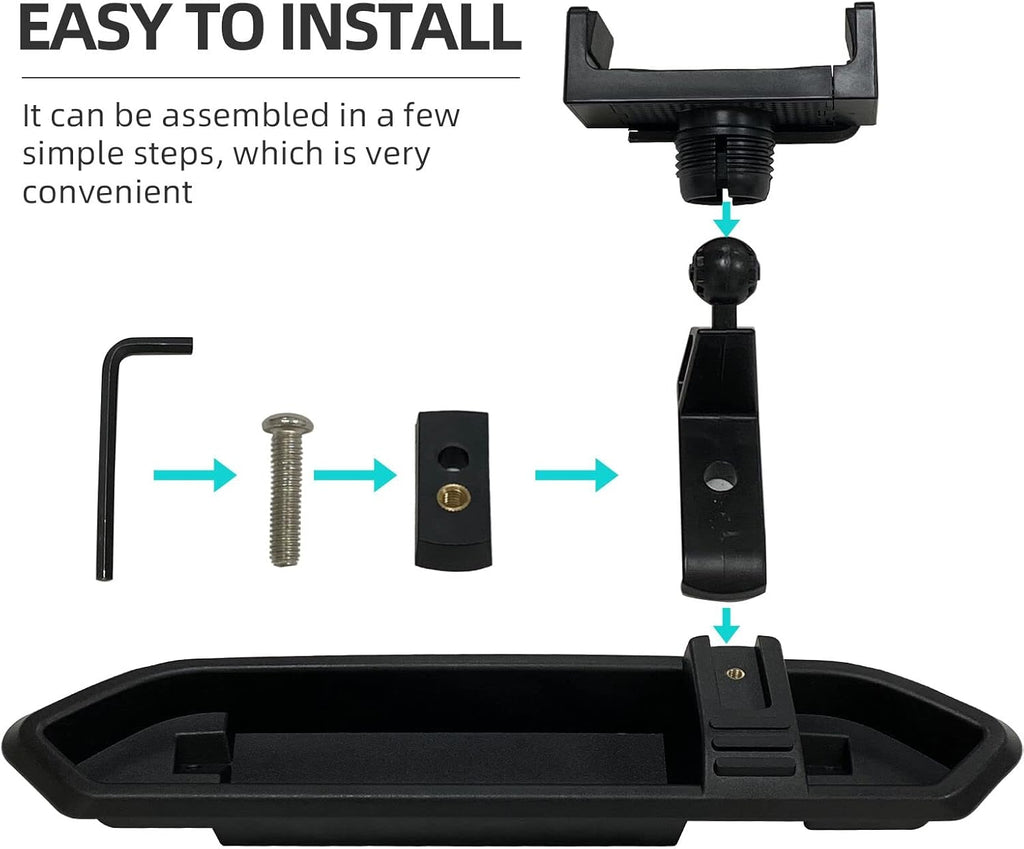 Black Dash Cell Phone Holder with Tray E446