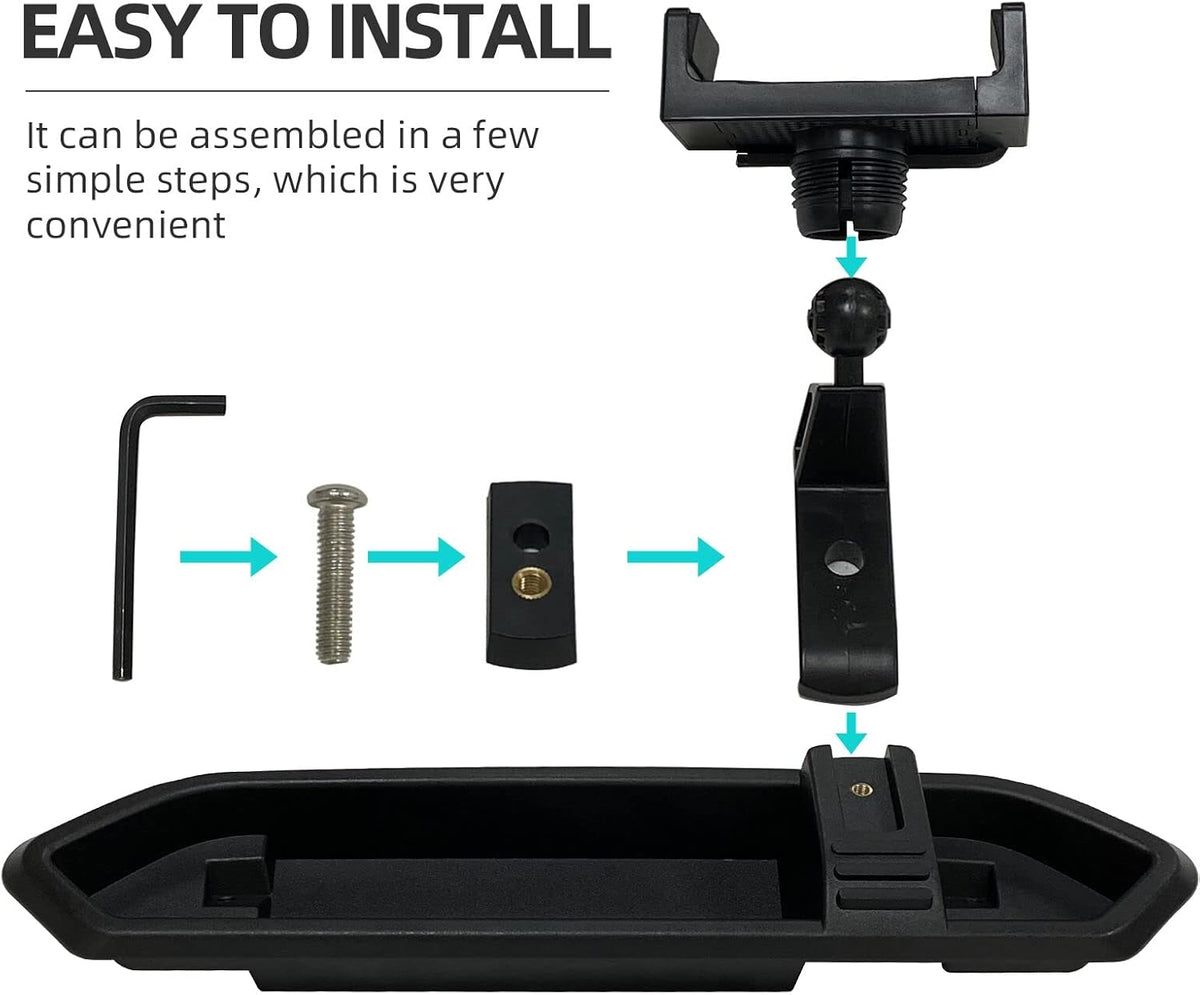 Black Dash Cell Phone Holder with Tray E446