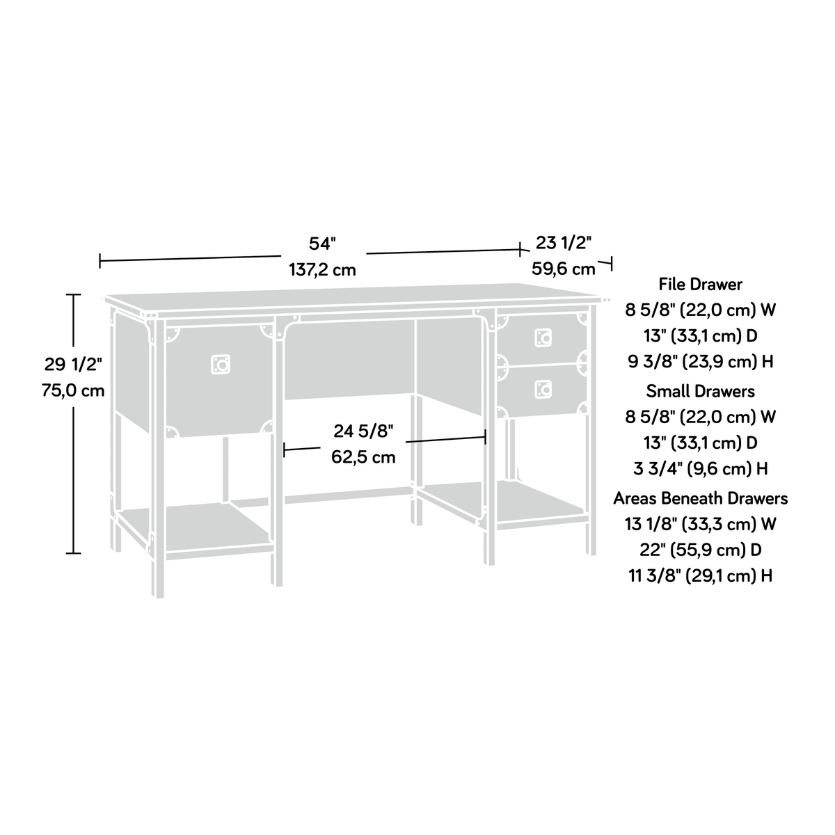 Carbon Oak Small Computer Desk R55195