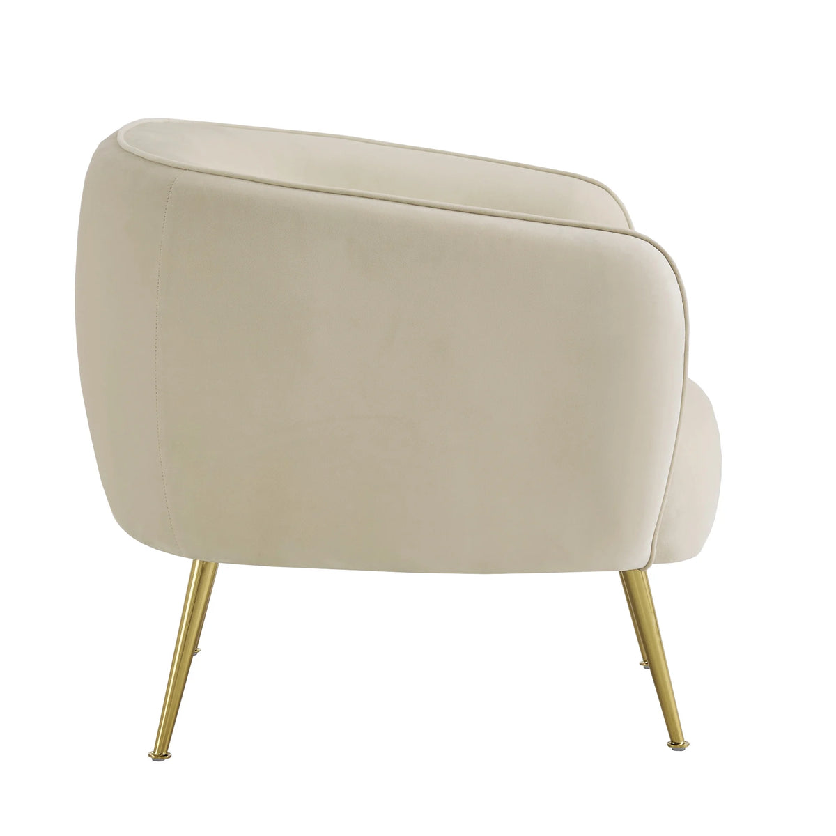 Beige Velvet Upholstered Accent Chair D944693