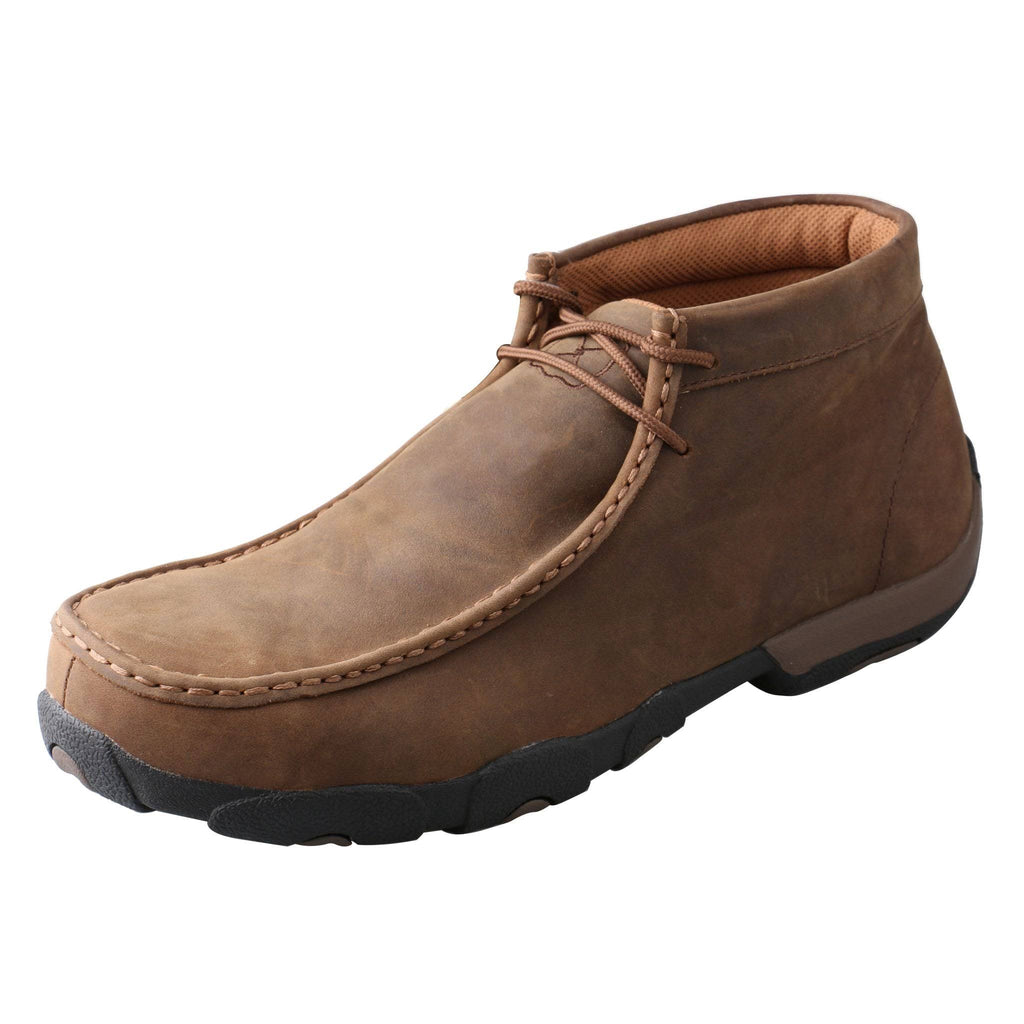 Distressed Saddle Leather Safety Toe Driving Moc E699673