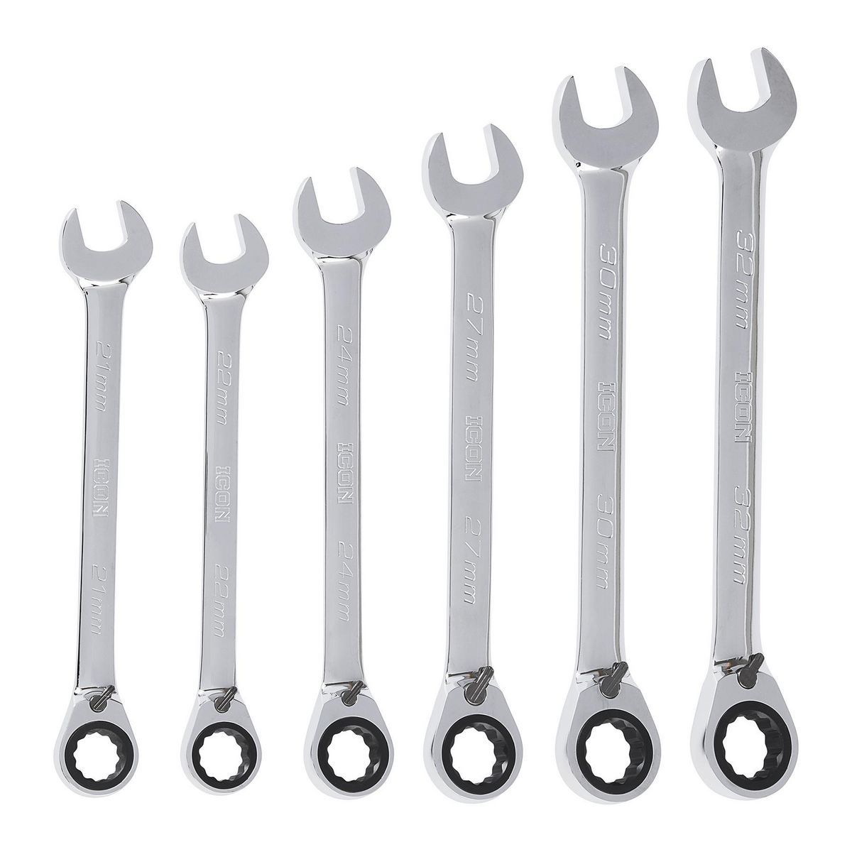 6-Piece Reversible Metric Ratcheting Combination Wrench Set C79744