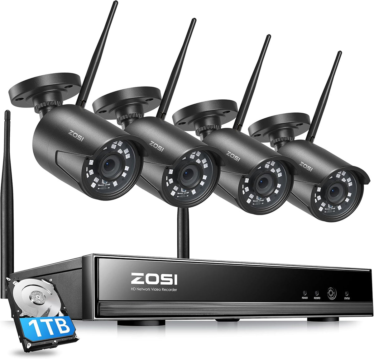 8 Channel 5MP Lite Surveillance DVR with 1TB Hard Drive and 4 x 1080p Weatherproof CCTV Bullet Camera F6762