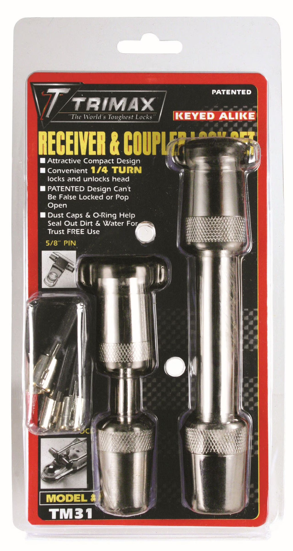 5/8" Receiver & 7/8" Span Coupler Lock Keyed Alike Set R3081