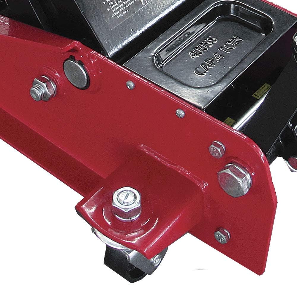 4 Ton Hydraulic Floor Jack with Safety Bypass and Swivel Casters I50825