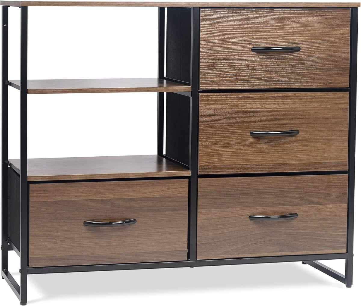 Gray 8 Drawer Vertical Dresser with Fabric Bins S516