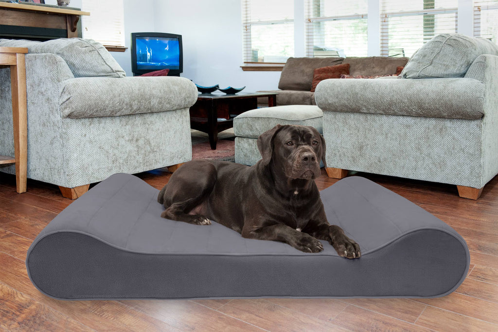 Giant Gray Memory Foam Pet Bed for Dogs u0026 Cats S236928