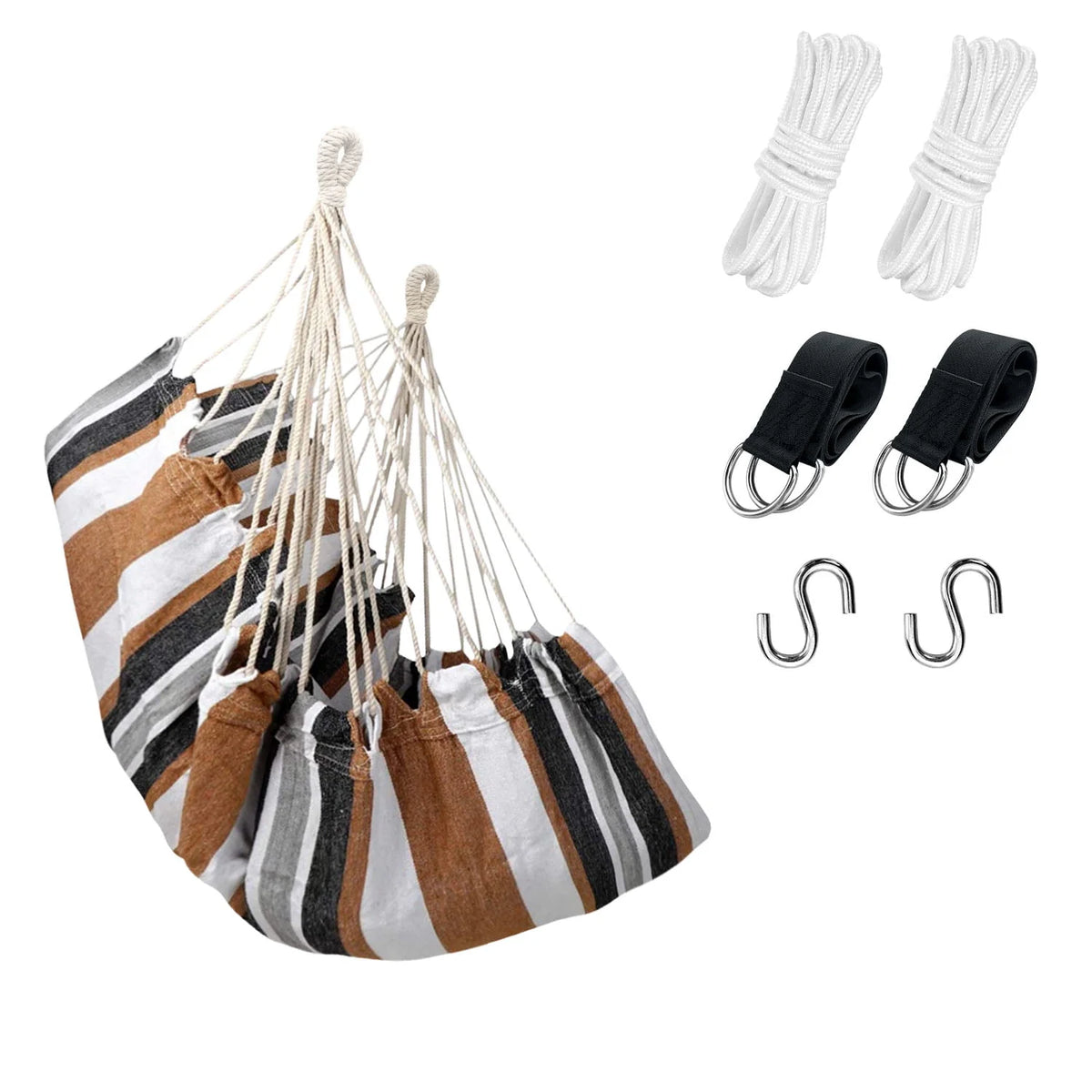 Hammock Chair with Pocket, Max 300 lbs, Dark Gray J740