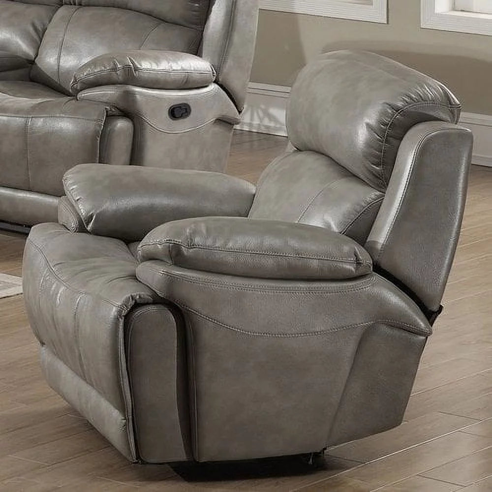 Grey Faux Leather Fabric Reclining Chair R61470