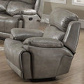 Grey Faux Leather Fabric Reclining Chair R61470