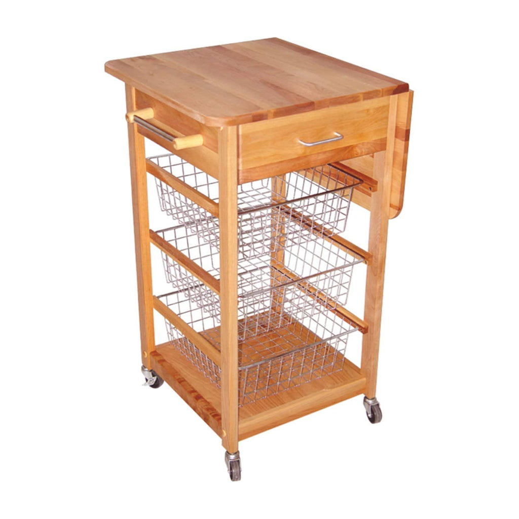 Basket Kitchen Cart with Drop Leaf S410727