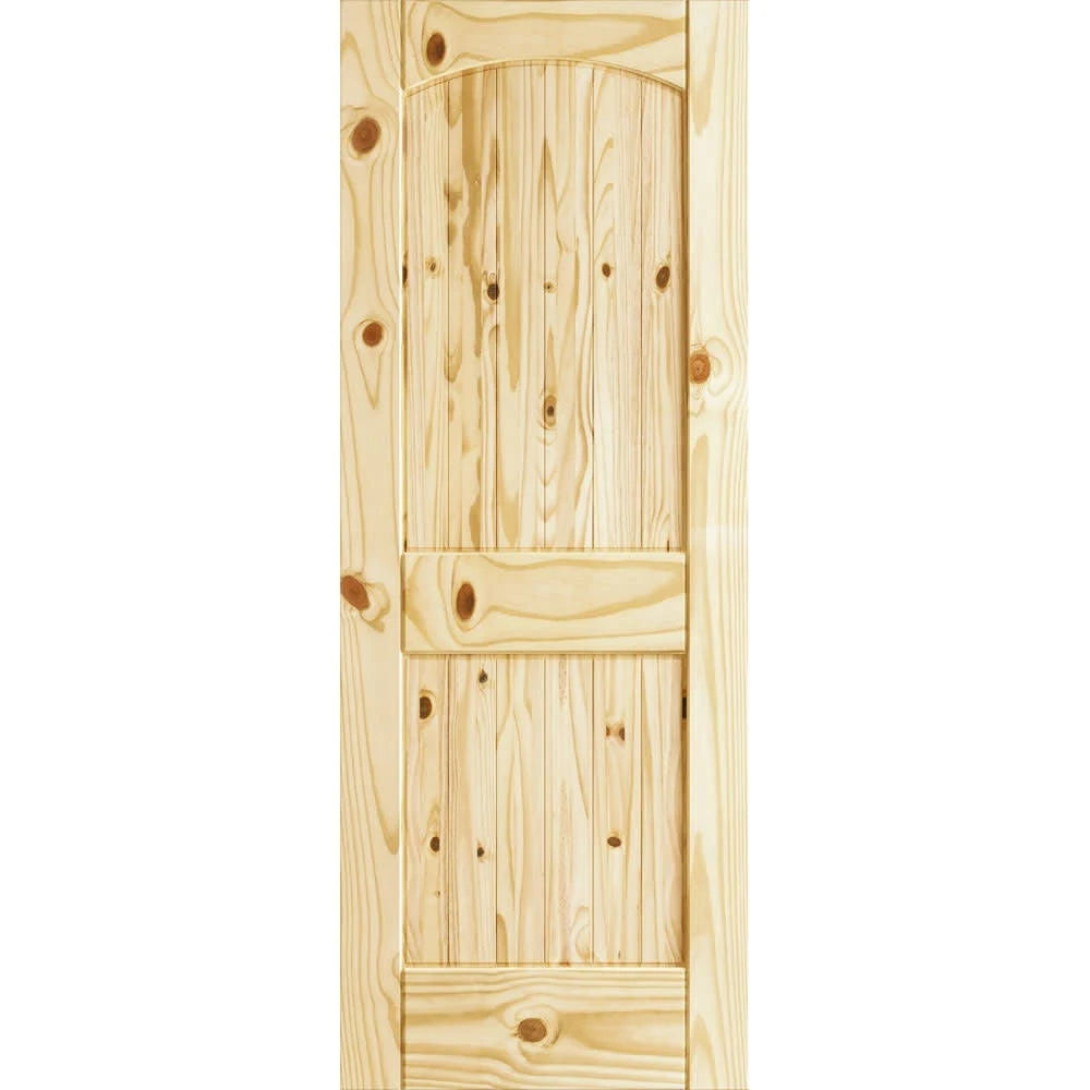 80 inch H x 32 inch W x 1.37 inch D Beige Paneled Wood Door G624