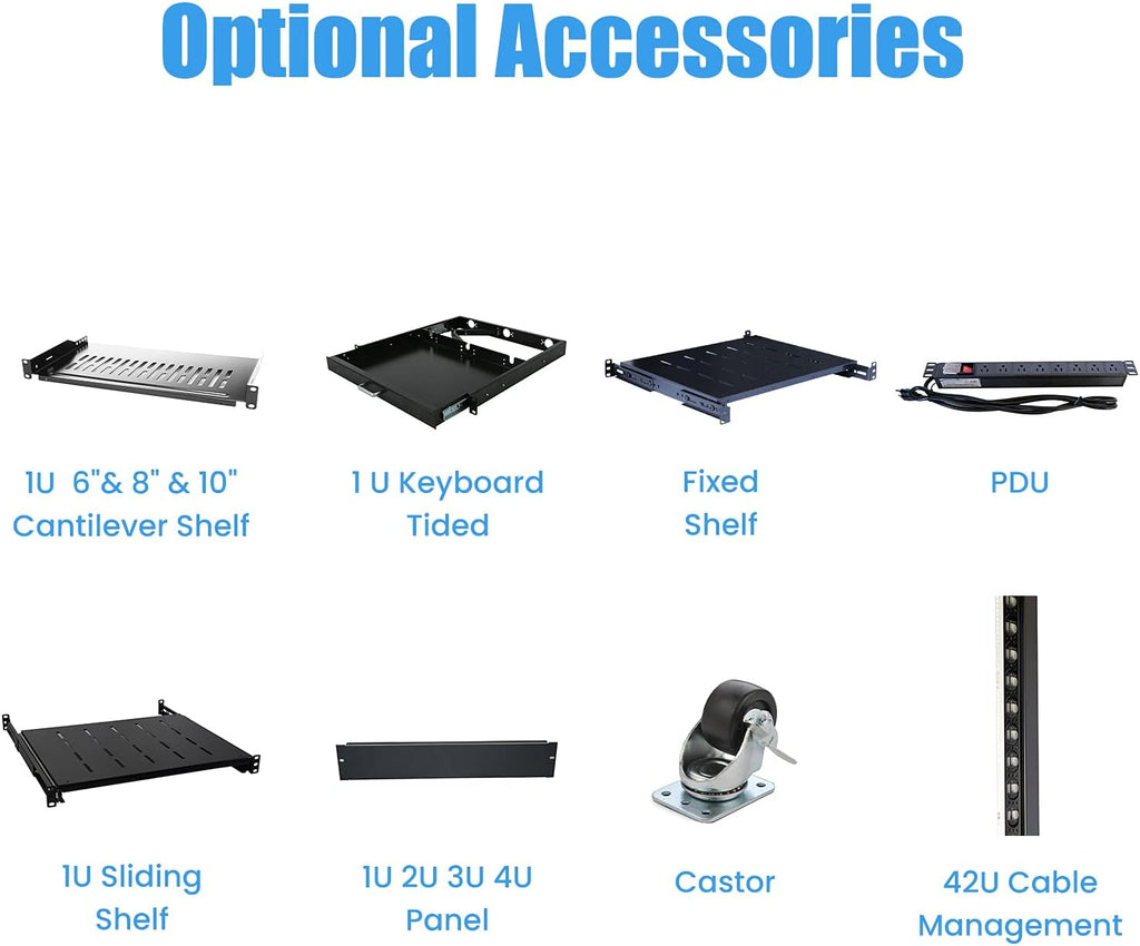 42U 4 Post Open Frame Server Rack 19inch Adjustable Depth O114634