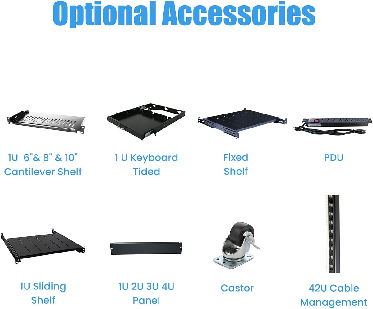 42U 4 Post Open Frame Server Rack 19inch Adjustable Depth O114634