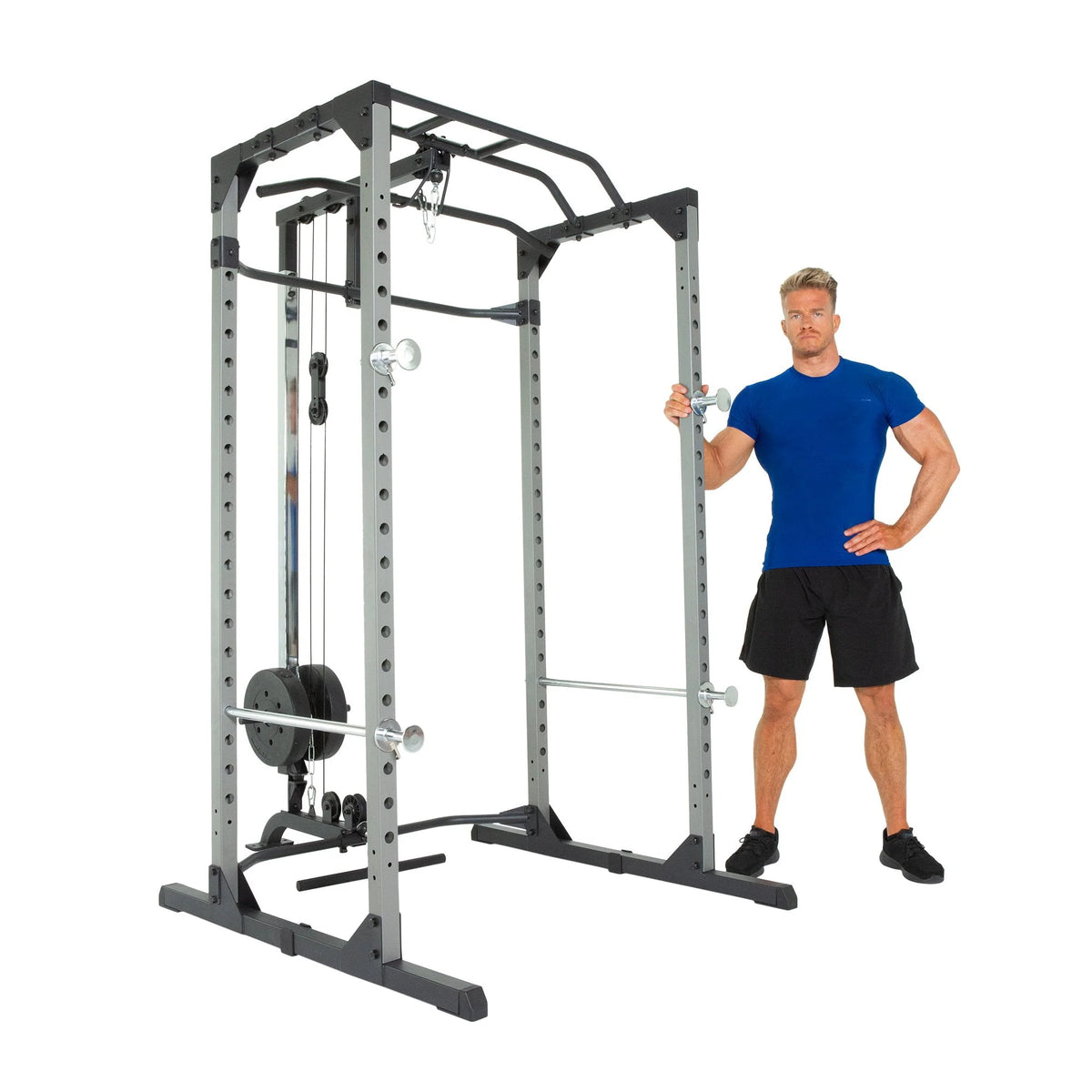 Squat Rack Power Cage with J-Hooks, 800lb Weight Capacity L883318