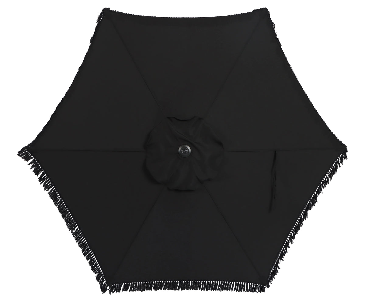 White 7.5' Round Patio Umbrella with Steel Pole K7153