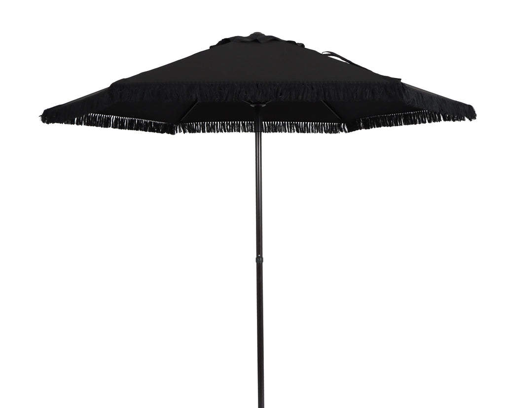 White 7.5' Round Patio Umbrella with Steel Pole K7153