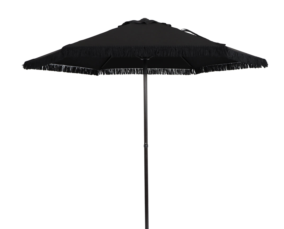 White 7.5' Round Patio Umbrella with Steel Pole K7153