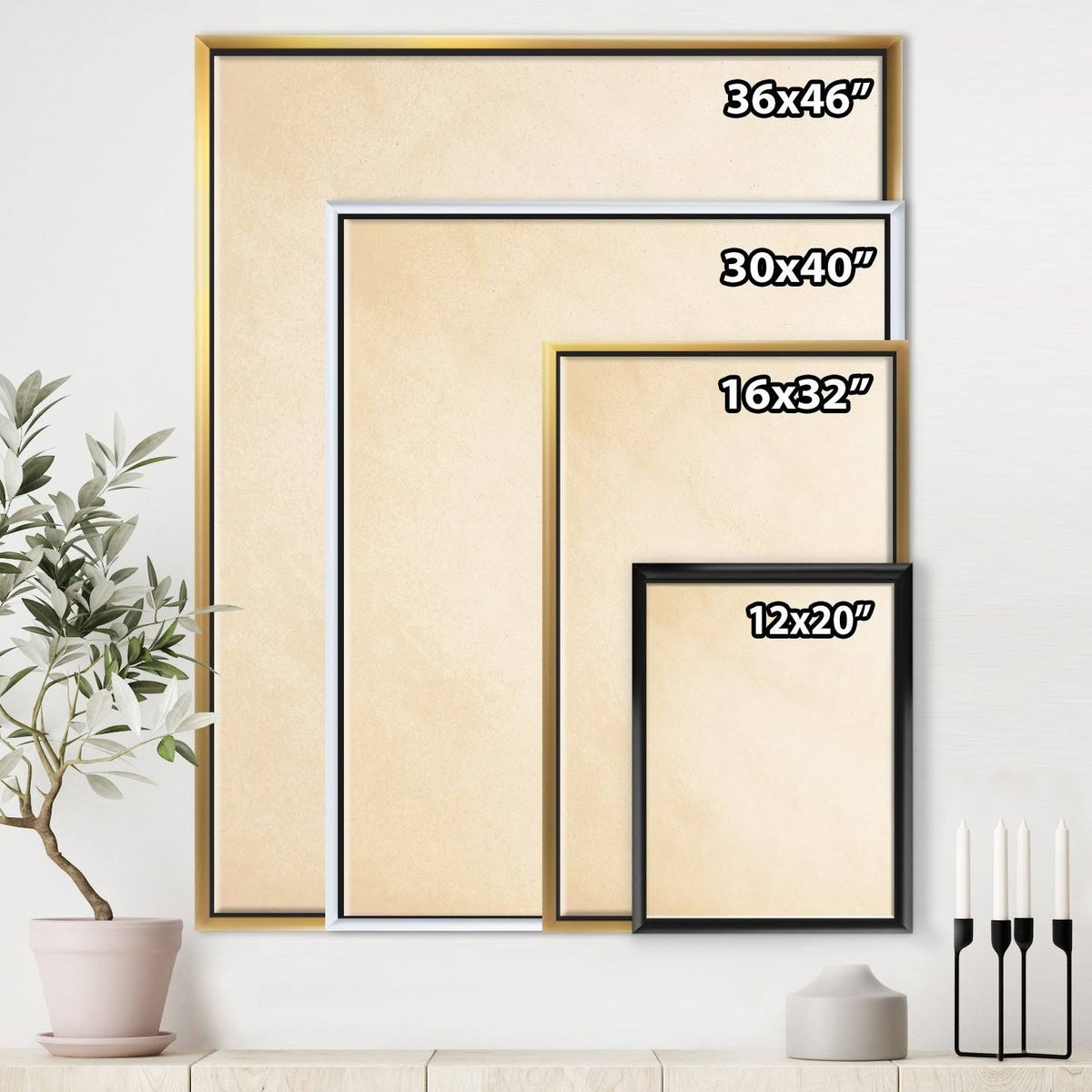 Black Framed Canvas - 34 in. Wide x 44 in. High E500167