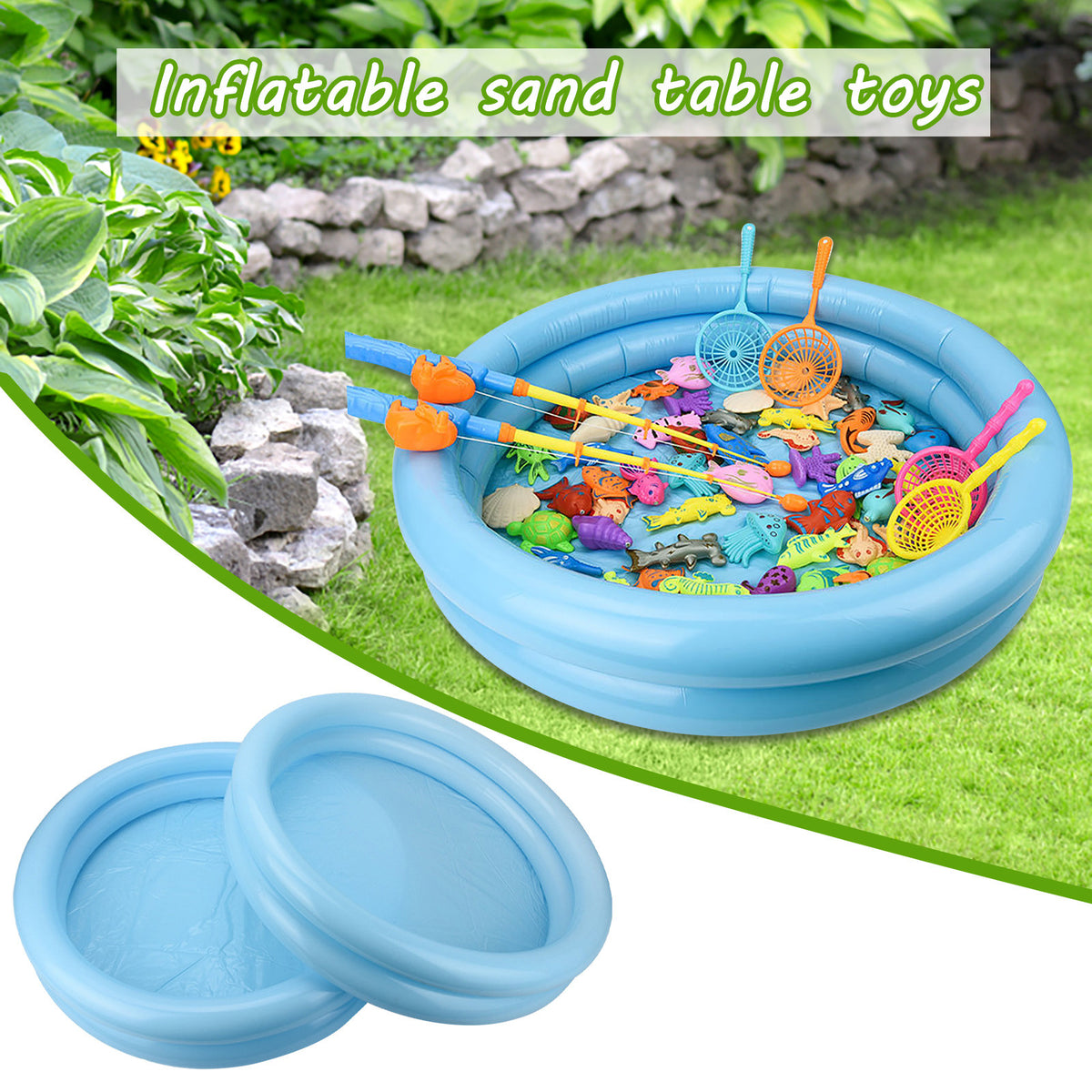 Portable PVC Inflatable Sandbox Tray Table Toys Q92533