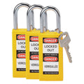 Yellow Lockout Padlock Pack of 3 B44969