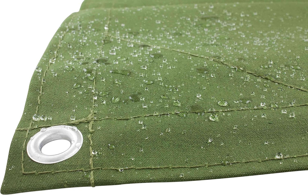 10' x 16' Green Canvas Tarp 12oz Pack of 2 B142