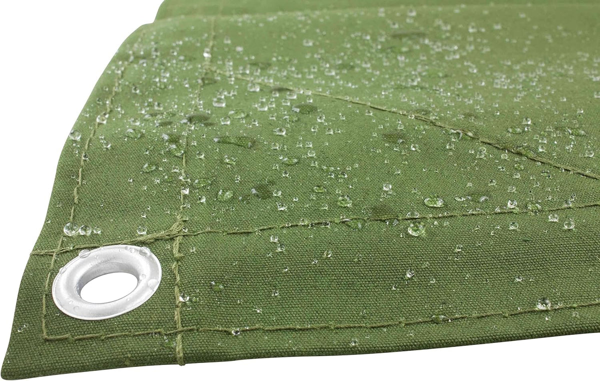 10' x 16' Green Canvas Tarp 12oz Pack of 2 B142